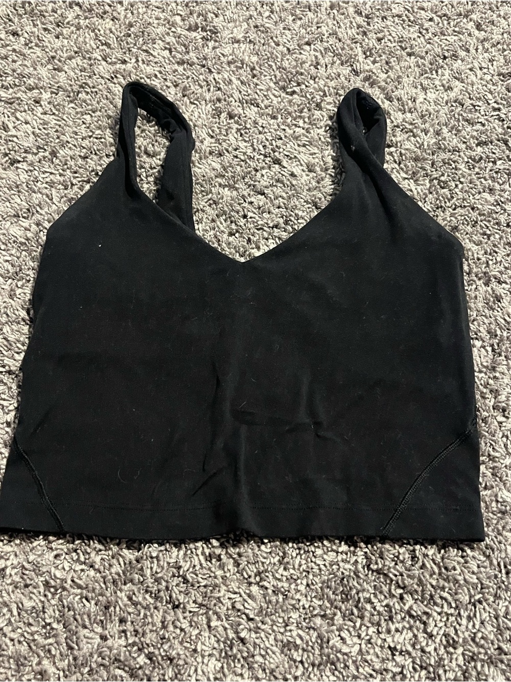 lululemon athletica Black V-Neck Crop Tank